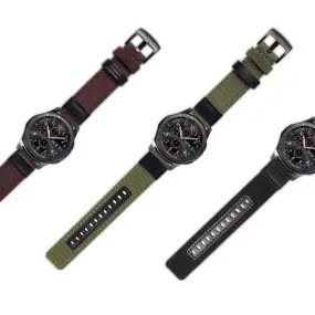 Nylon and Leather Watch Straps Compatible with Xiaomi Amazfit Smart Watch, Smart Watch 2