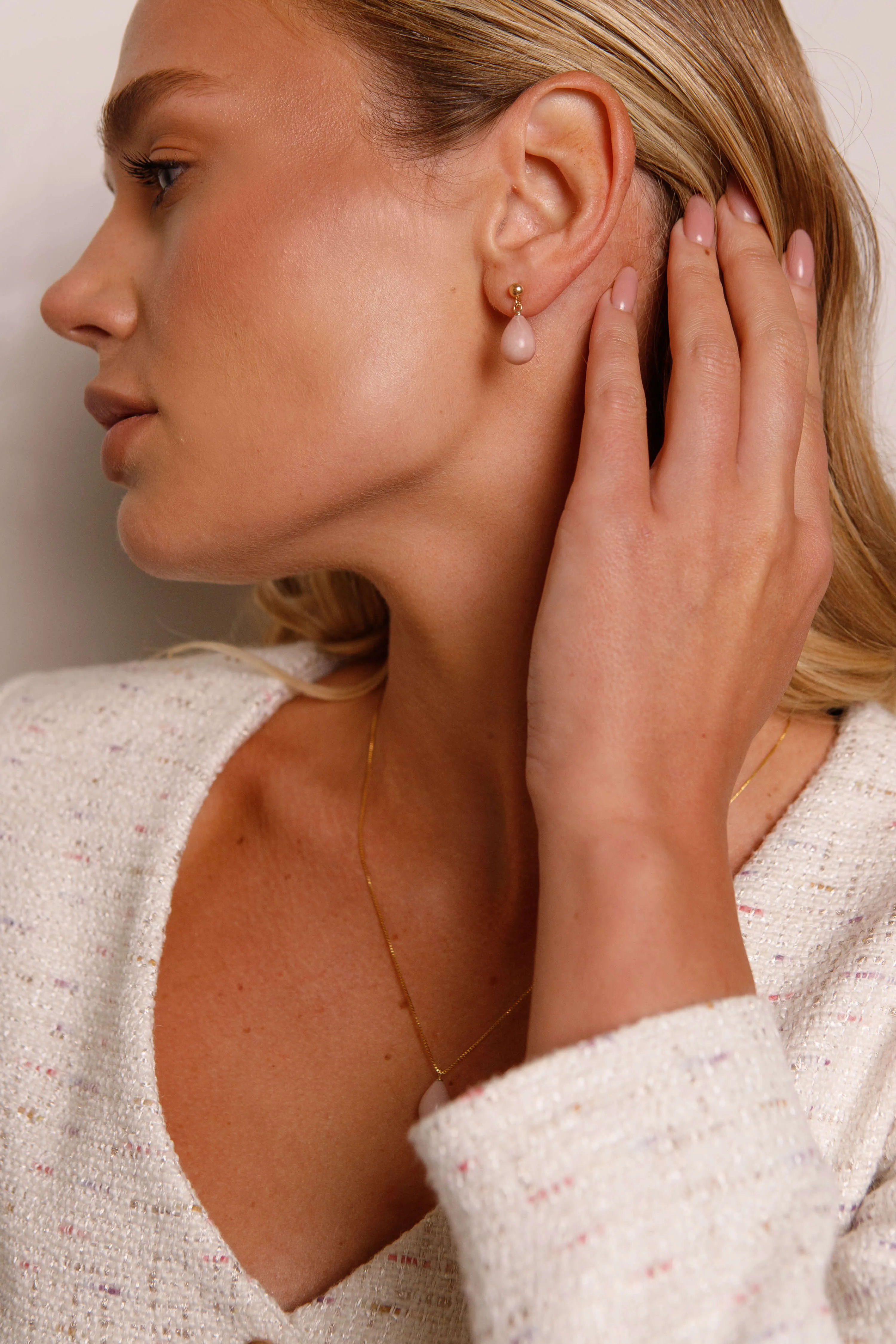 October Pink Opal Earrings