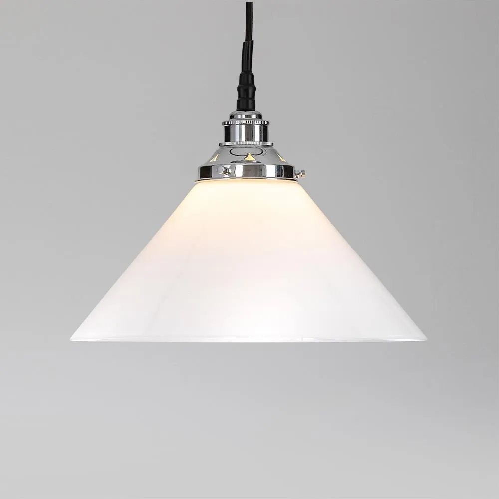 Old School Electric Conical opal glass bathroom pendant light - E27