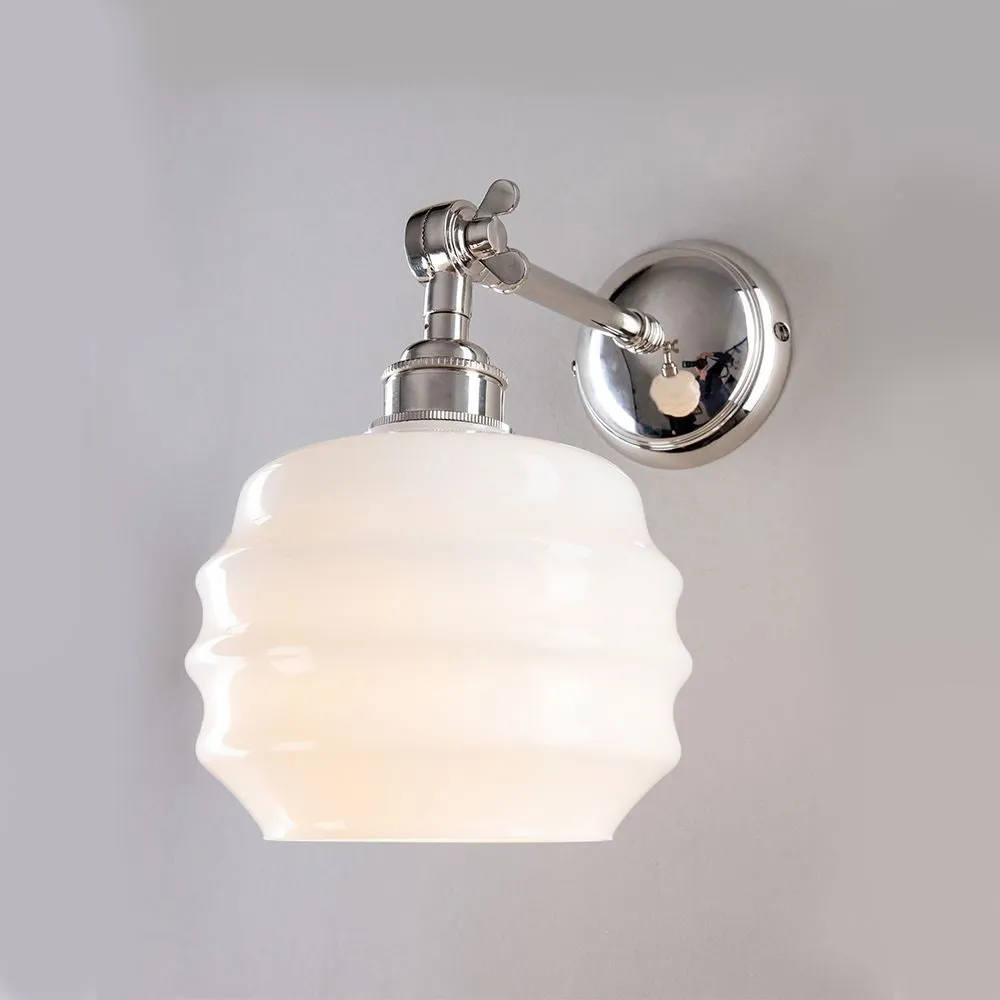 Old School Electric Deco opal wall light - adjustable arm