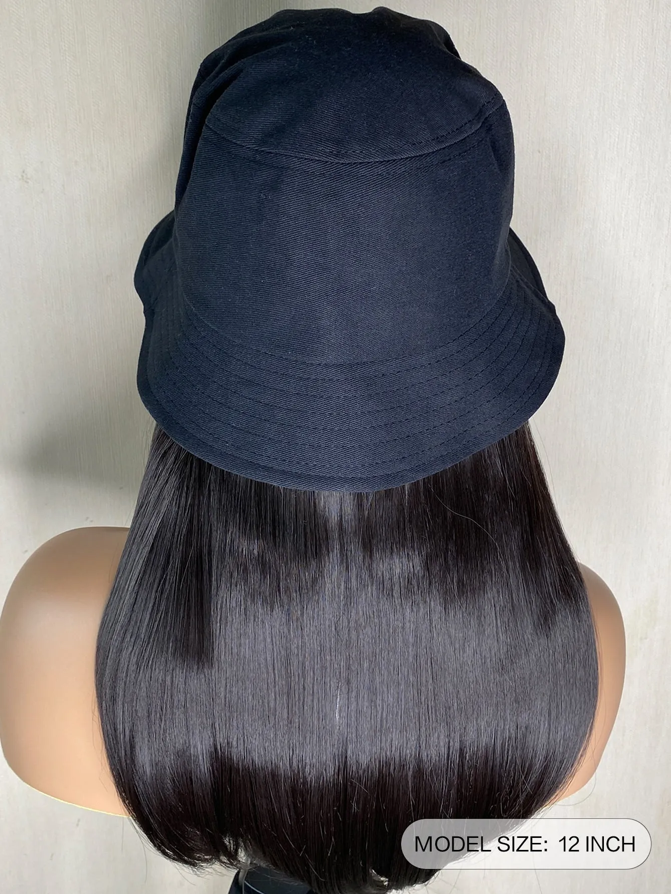 On the go premium bucket hat Synthetic Wig