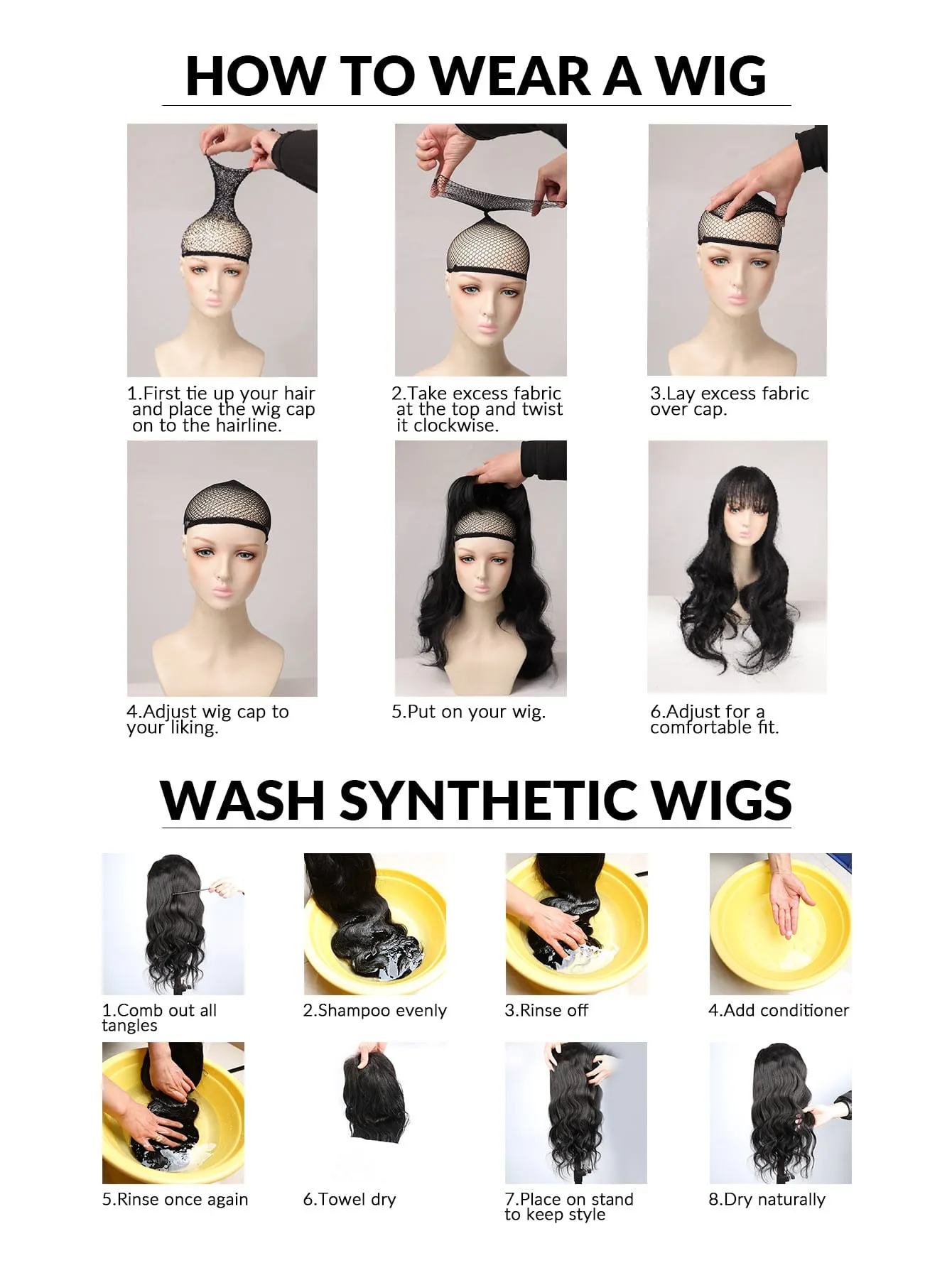 On the go premium bucket hat Synthetic Wig