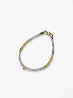 One Letter Aquamarine Bracelet