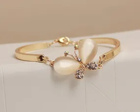 Opal Butterfly Crystal Bangle