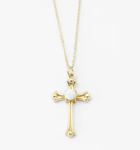 Opal Cross Necklace