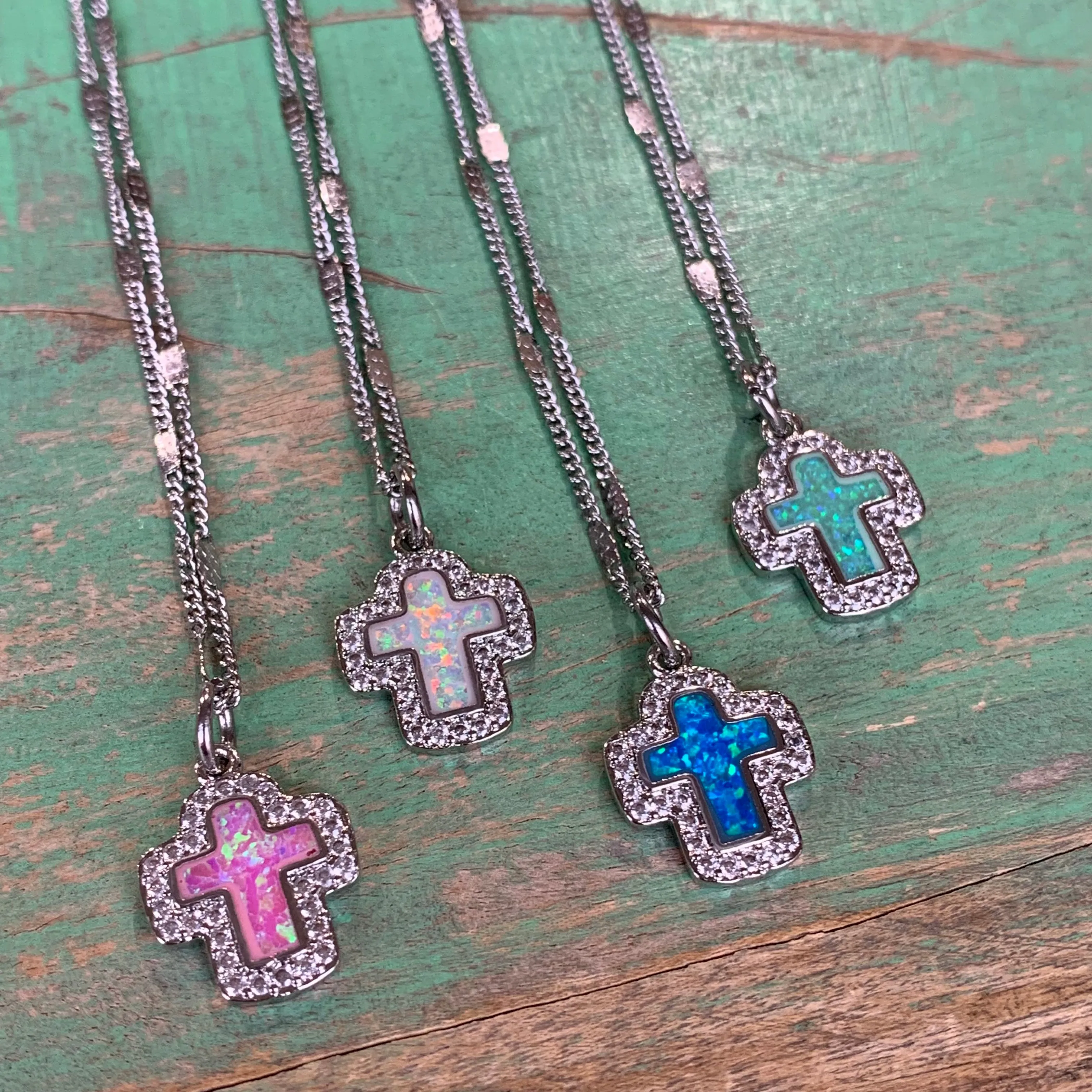 Opal Cross Necklace