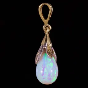 Opal Diamond Pendant 9Ct Gold Pendant