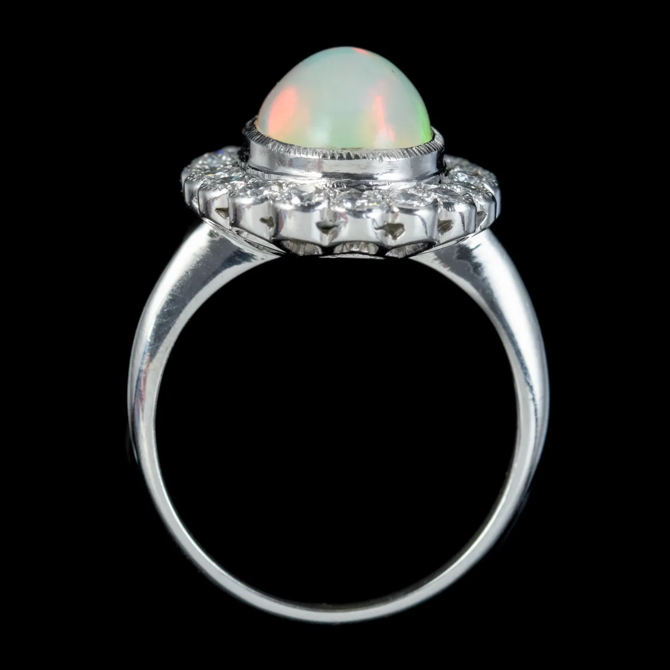 Opal Diamond Ring Platinum 4ct Natural Opal 1.60ct Diamonds