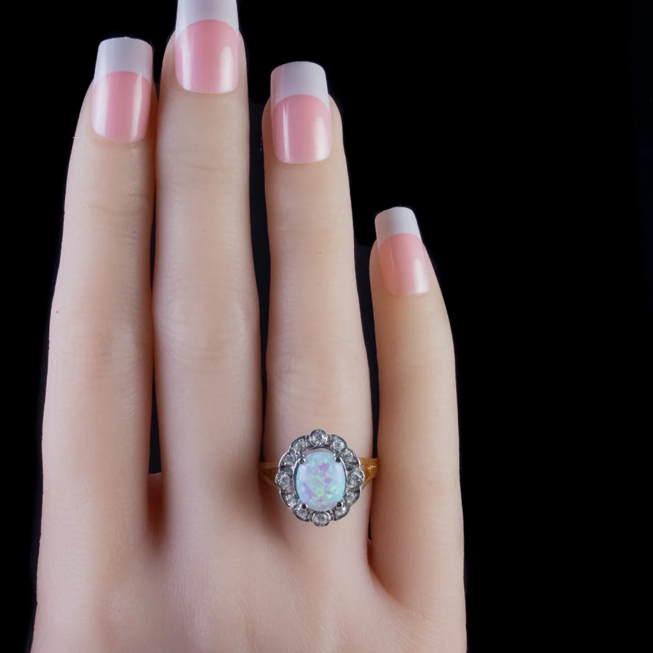 Opal Paste Ring 18Ct Gold Silver