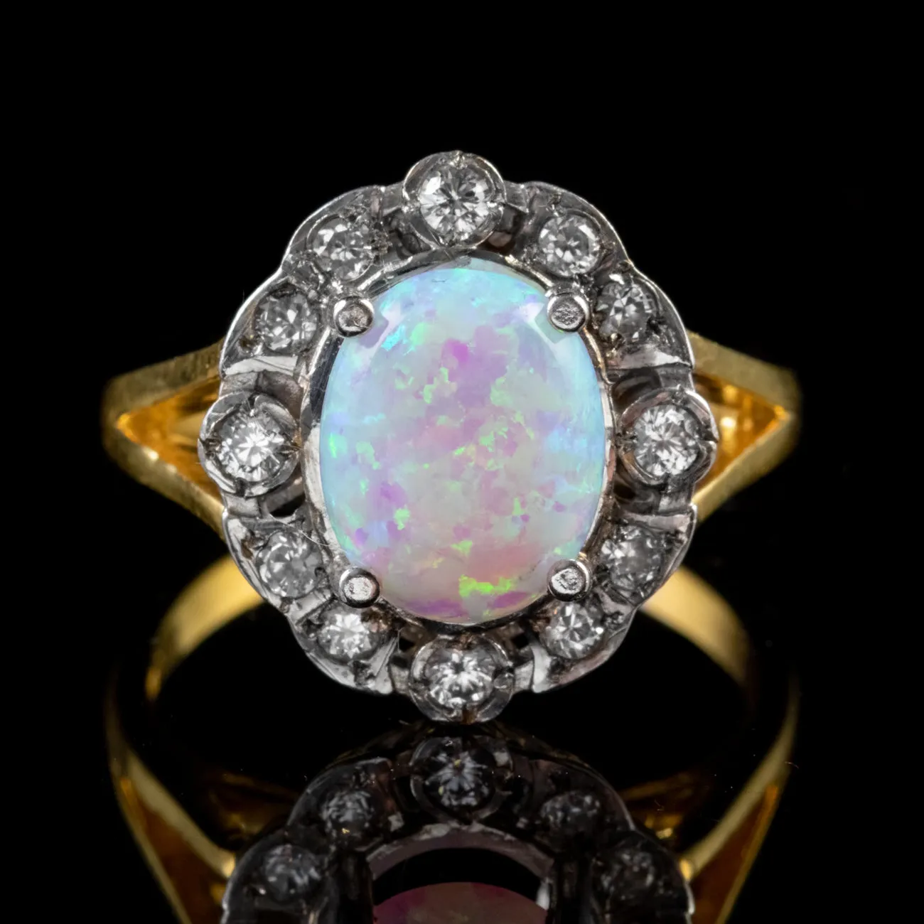 Opal Paste Ring 18Ct Gold Silver