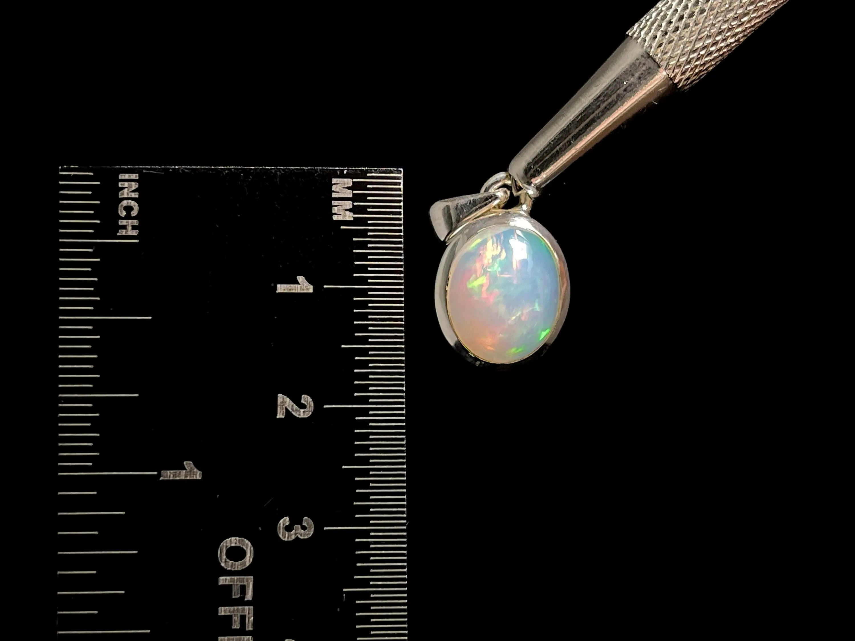 OPAL Pendant - Sterling Silver, 10x12mm Oval Cabochon - Opal Necklace, Birthstone Necklace, Opal Jewelry, Welo Opal, 49063