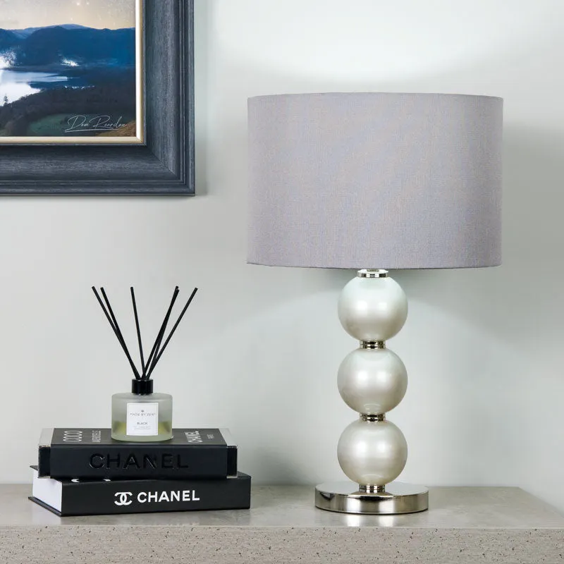 Opal Table Lamp With Grey Shade