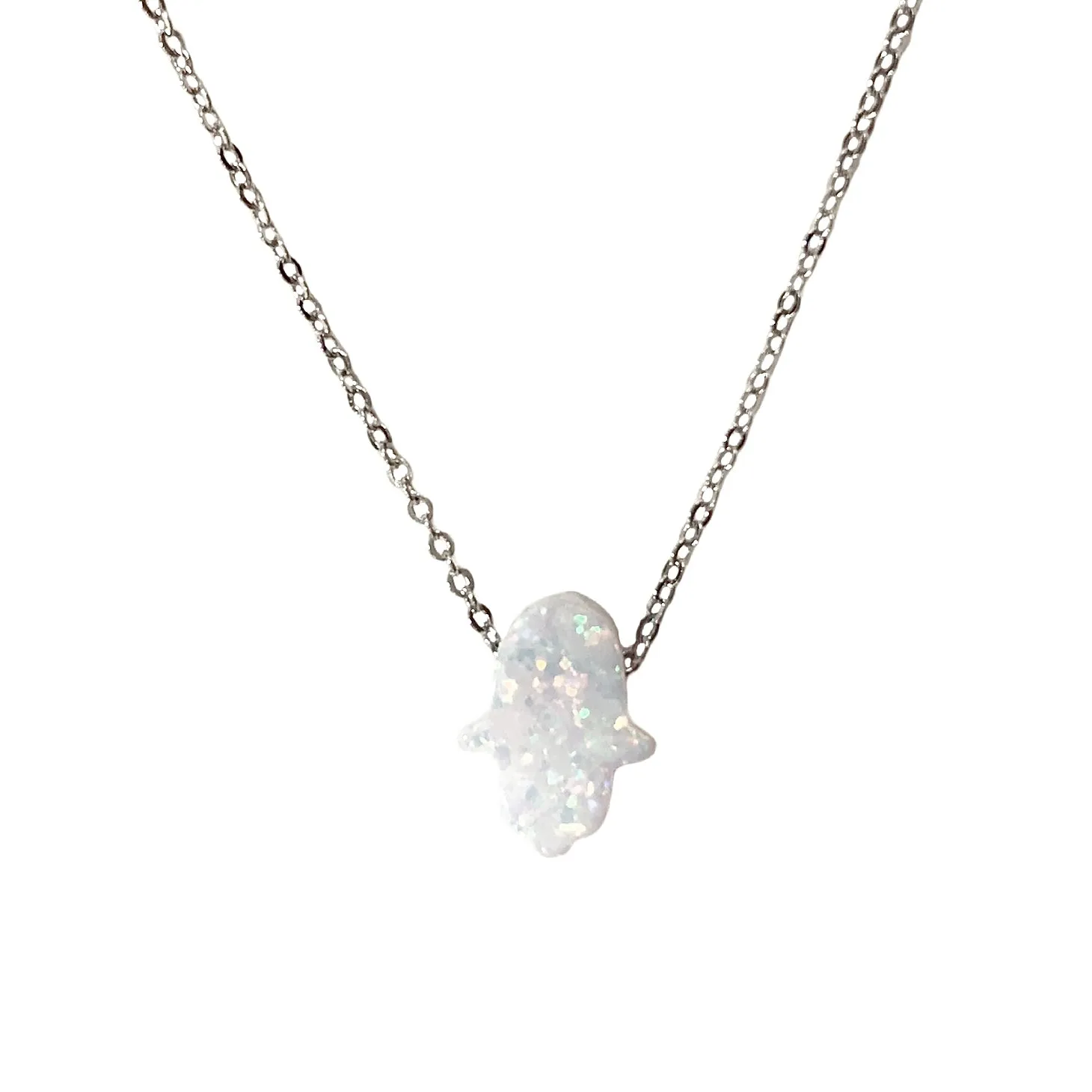 Opaline Hamsa Necklace