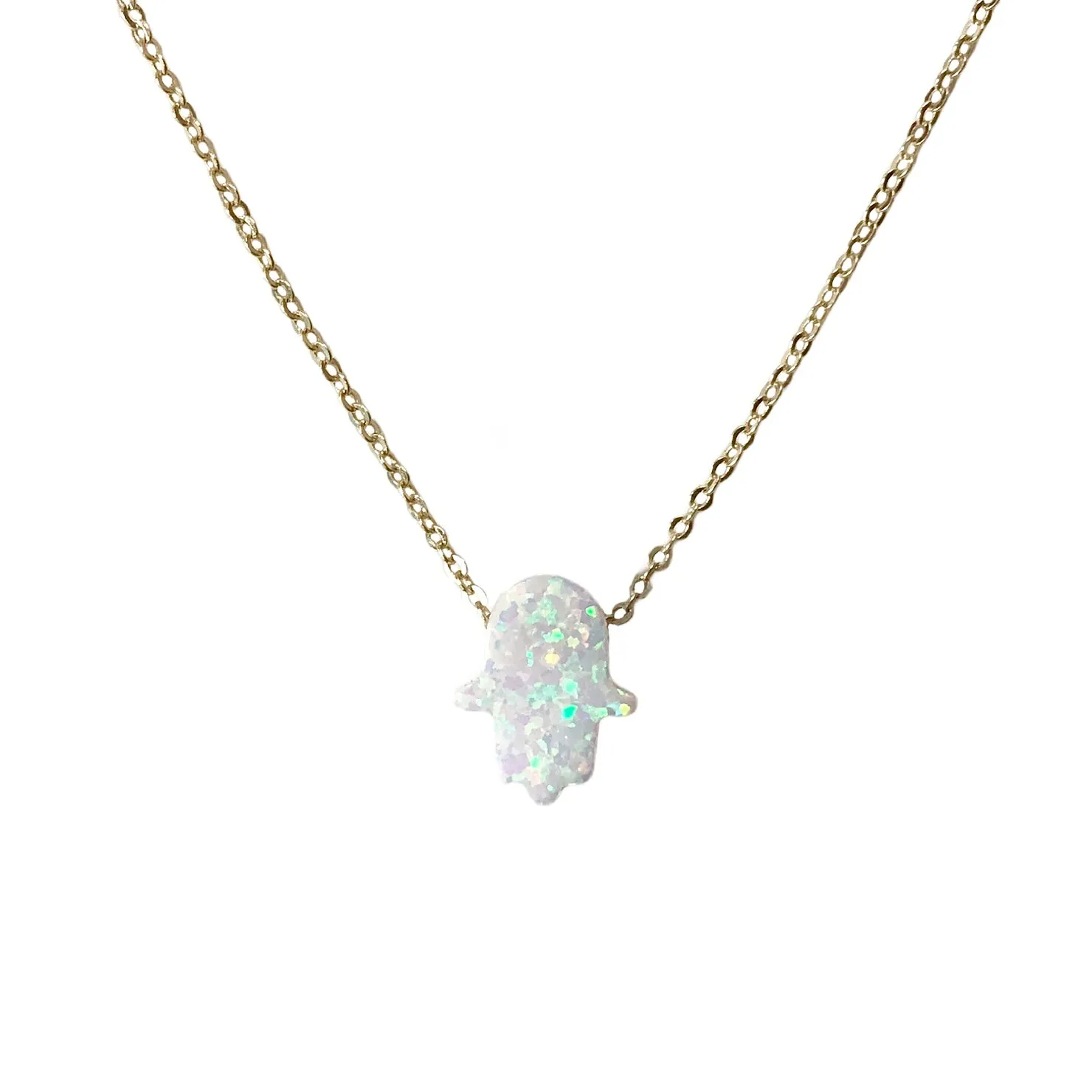 Opaline Hamsa Necklace