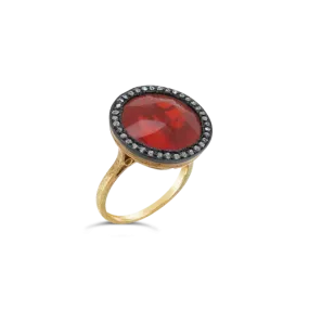 Orange Opal Estate Ring