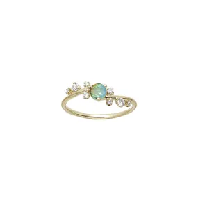 Organic Crossover Opal and Diamond Ring