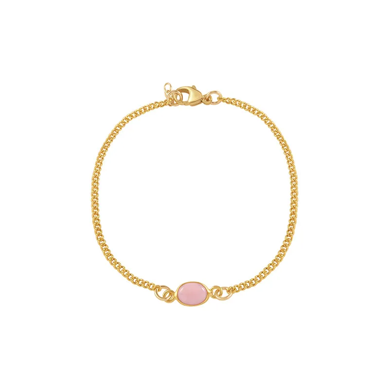 OVAL PINK OPAL BRACELET