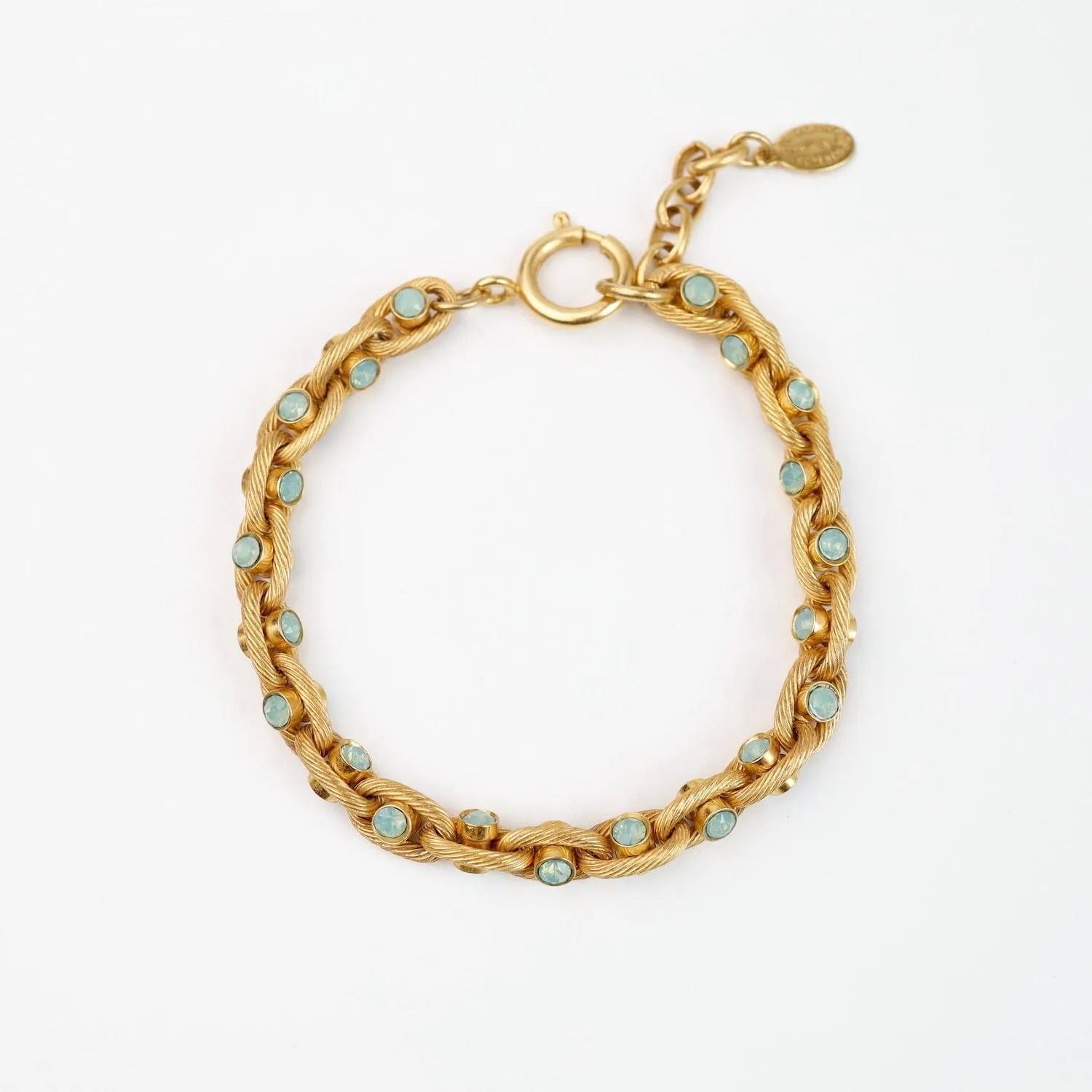 Pacific Opal Crystal Barbell Chain Bracelet