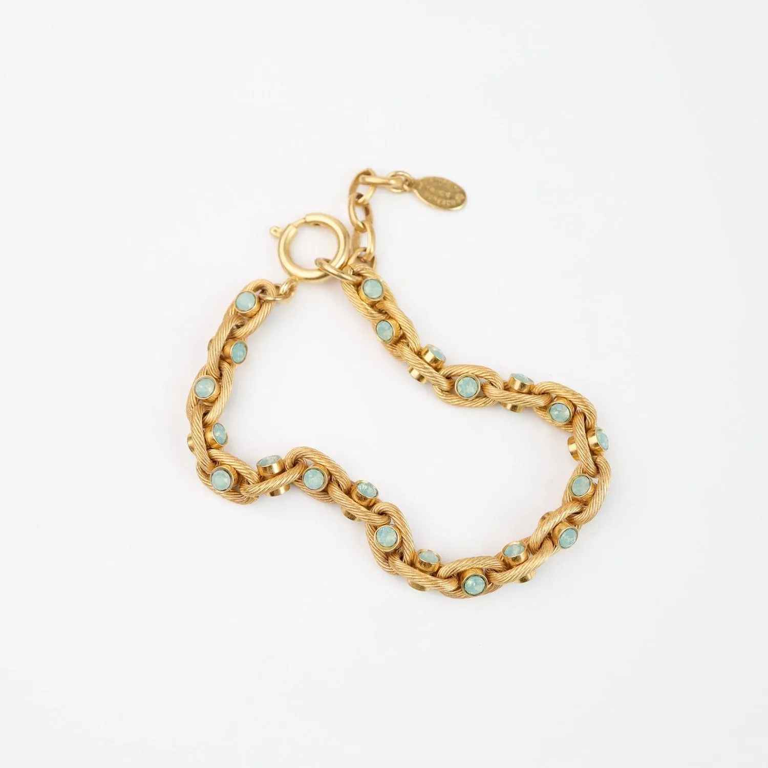 Pacific Opal Crystal Barbell Chain Bracelet