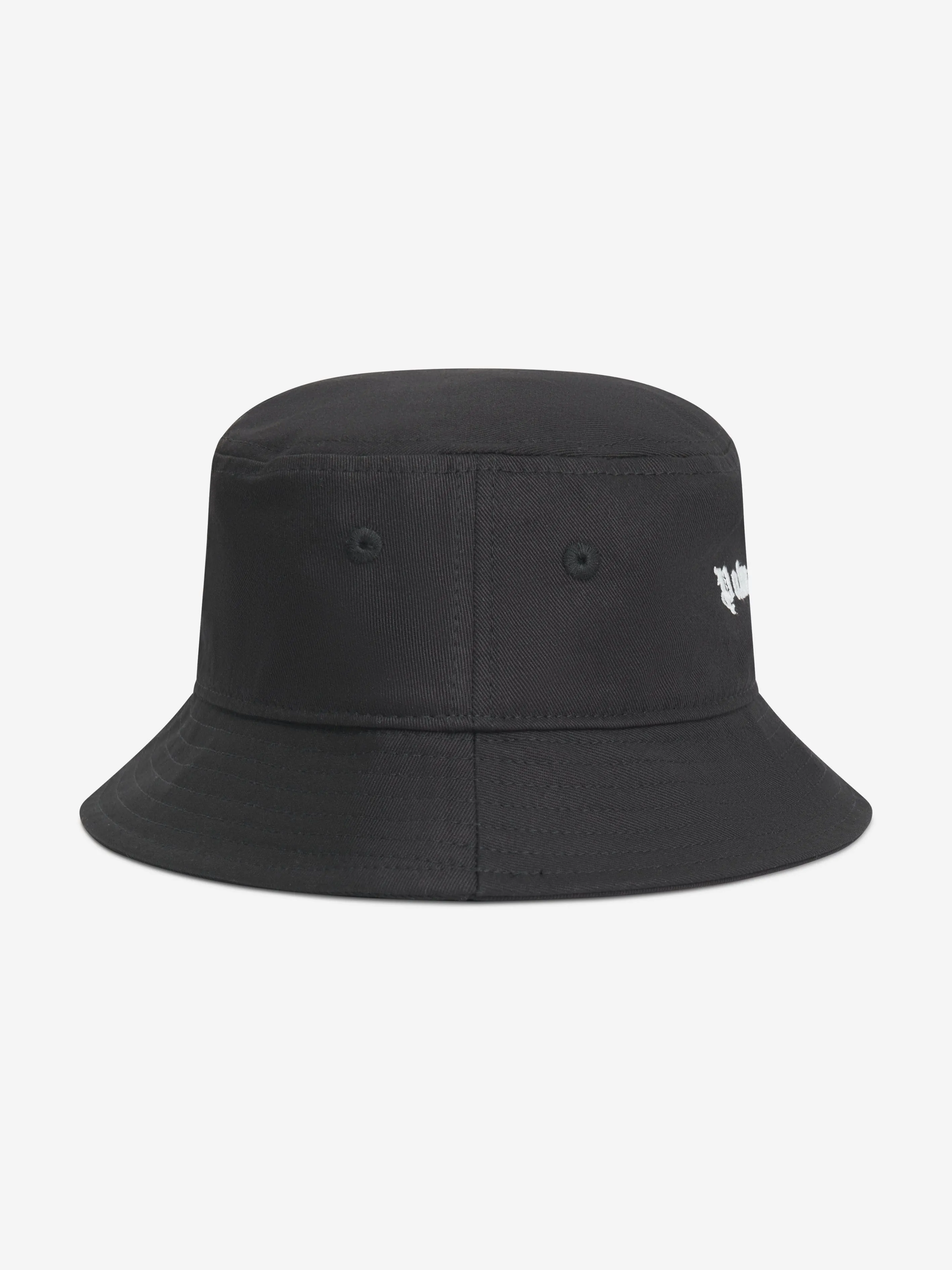 Palm Angels Girls Logo Bucket Hat in Black