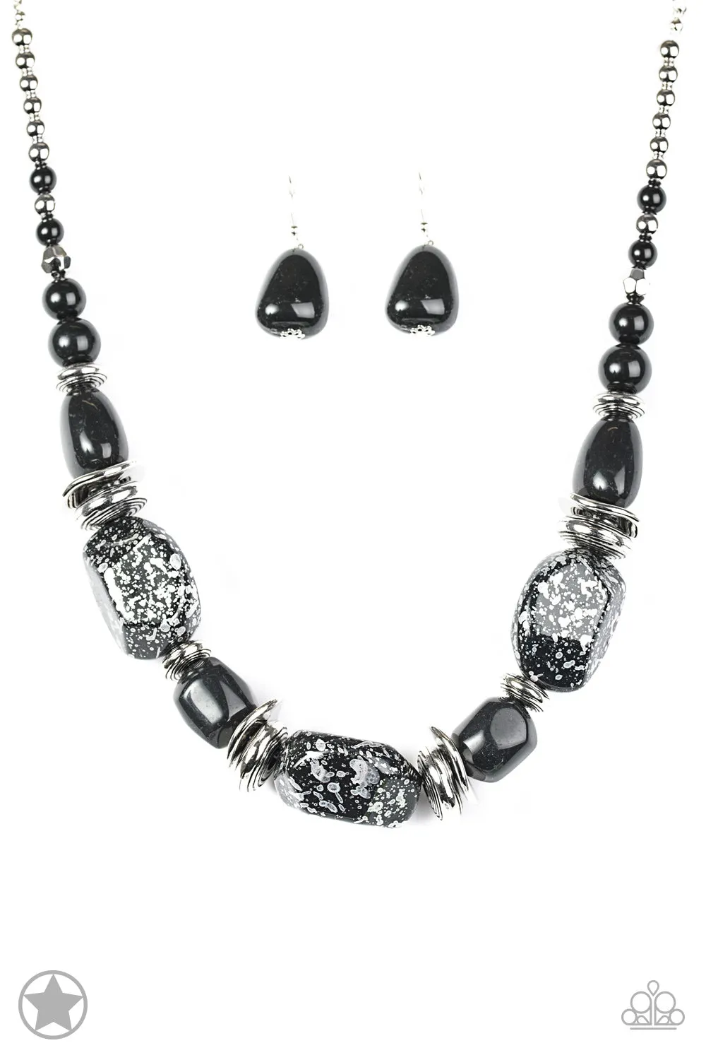 Paparazzi Accessories  - In Good Glazes #N847 Box 9 - Black Necklace