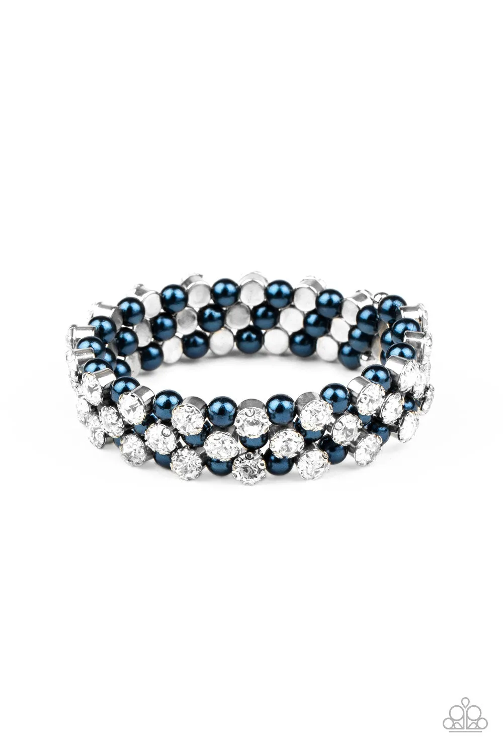 Paparazzi Metro Motif - Blue Pearl Bracelet