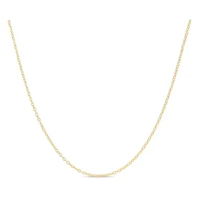 Paris Jewelry 18k Yellow Gold Cable Chain Necklace Italian 3mm, 18 inches length Plated