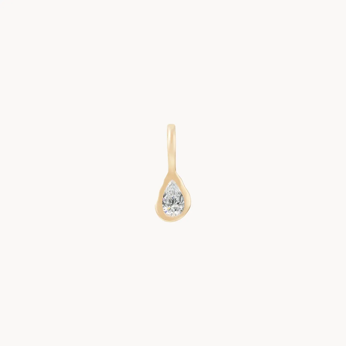 pear diamond april mood birthstone charm - 10k yellow gold, diamond