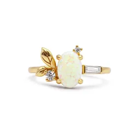 Persephone Opal Leaf Ring