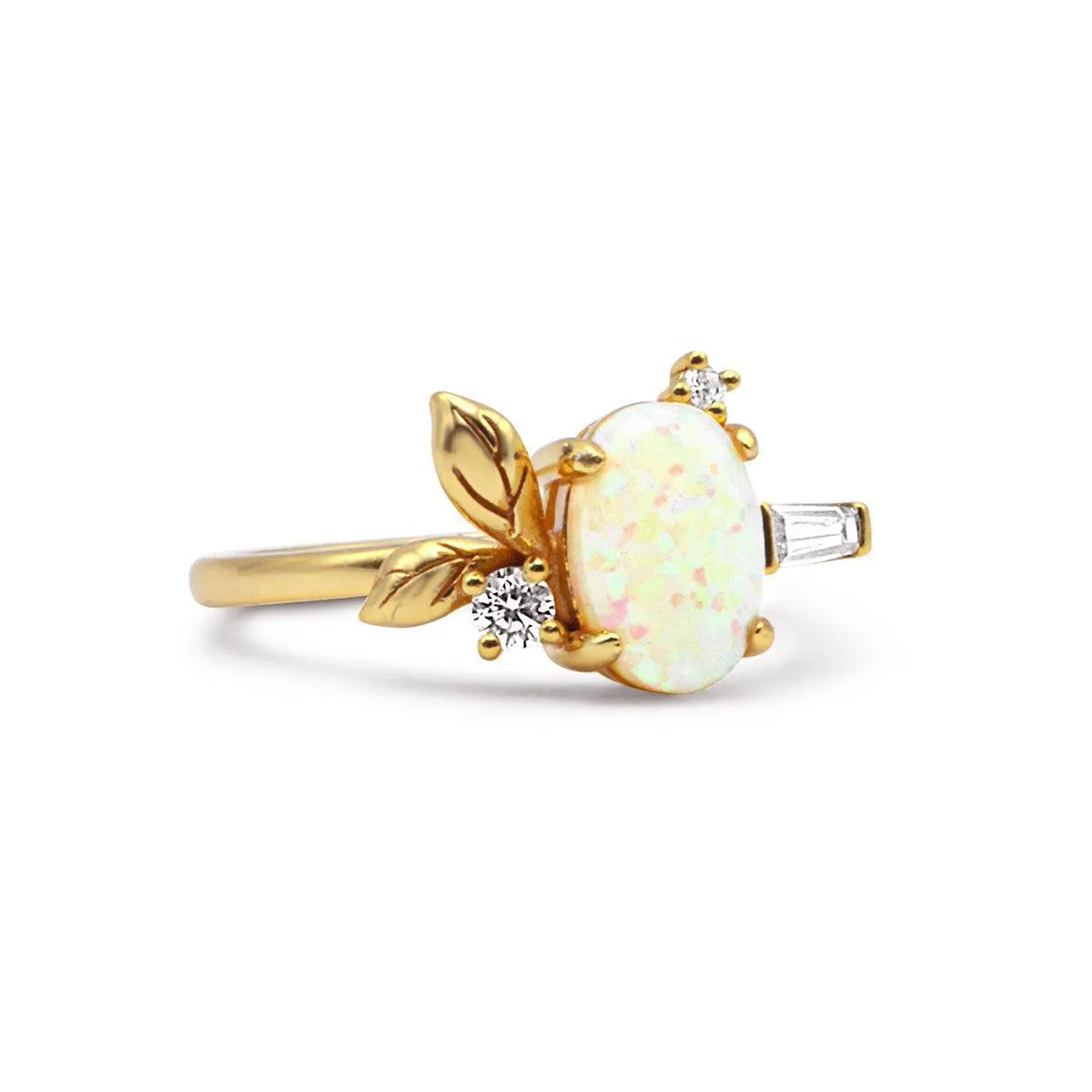 Persephone Opal Leaf Ring