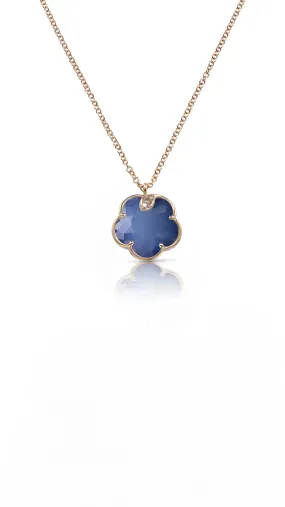 Petit Joli Necklace in 18k Rose Gold with Blue Moon, White, and Champagne Diamonds