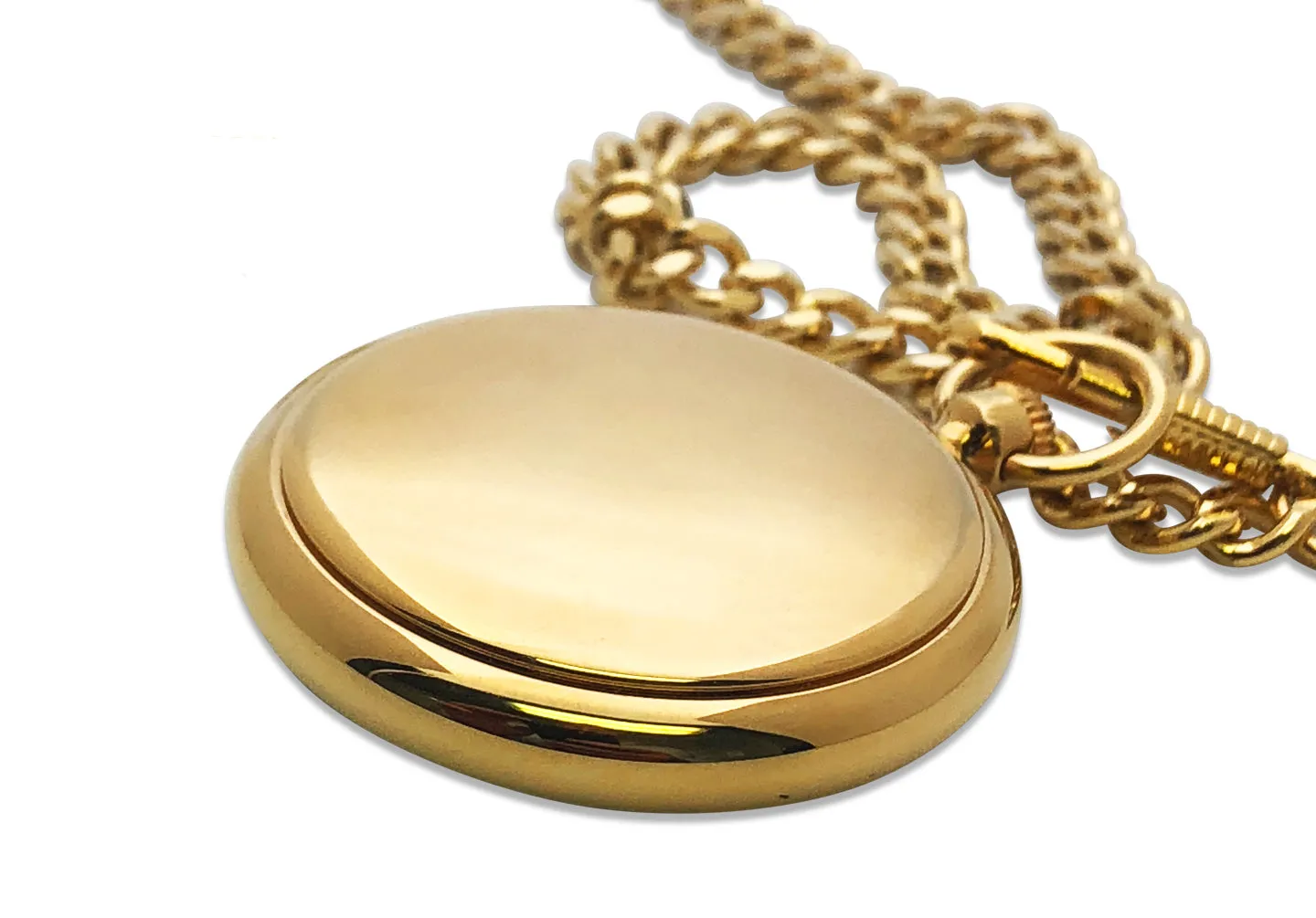 Peugeot Men's 14Kt Gold Plated Sun Moon Pocket Watch with Chain