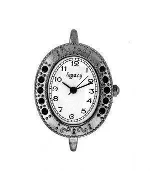 Pewter Bracelet Oval Antique Marcasite Watch Face