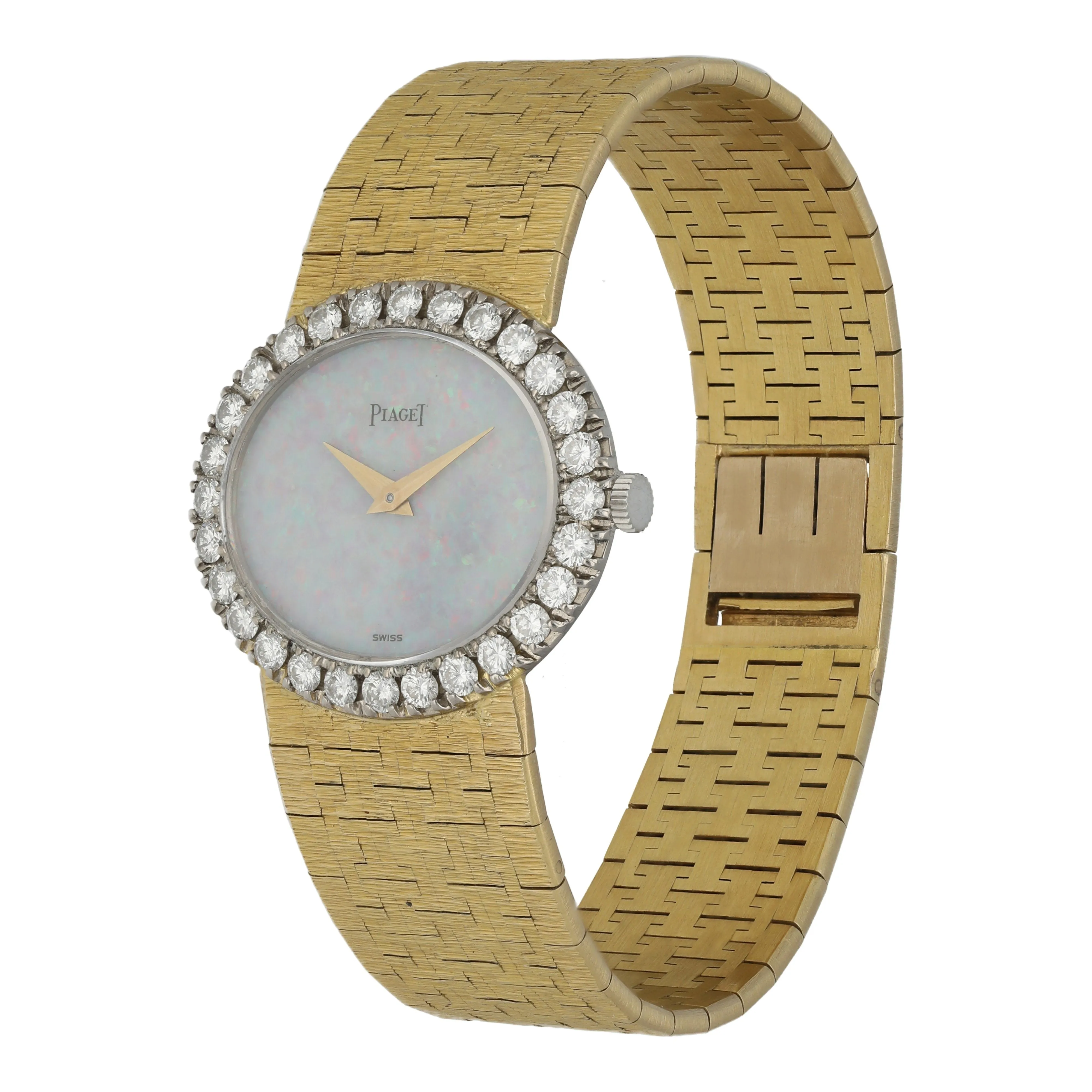 Piaget 9804A6 Rare Opal Dial Yellow Gold Ladies Watch