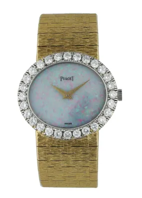 Piaget 9804A6 Rare Opal Dial Yellow Gold Ladies Watch