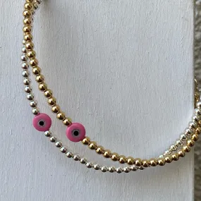 Pink Evil Eye Bracelet