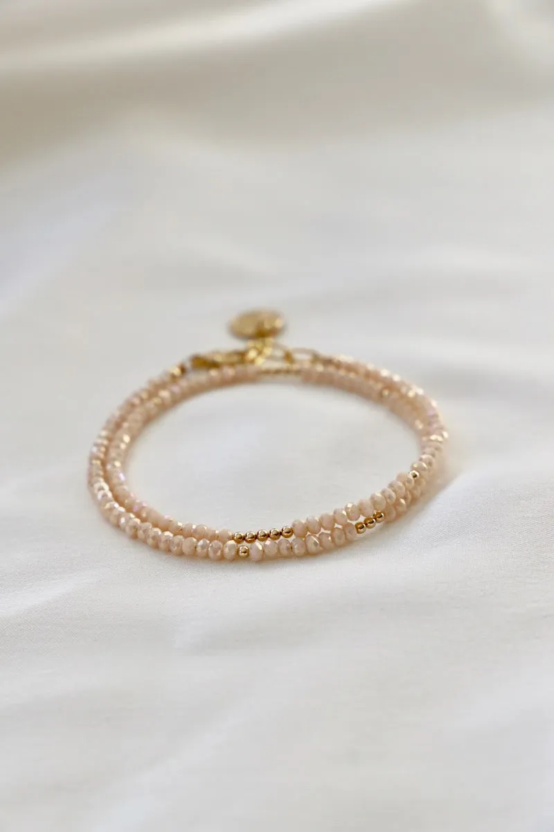 PINK OPAL PETITE DOUBLE WRAP BRACELET