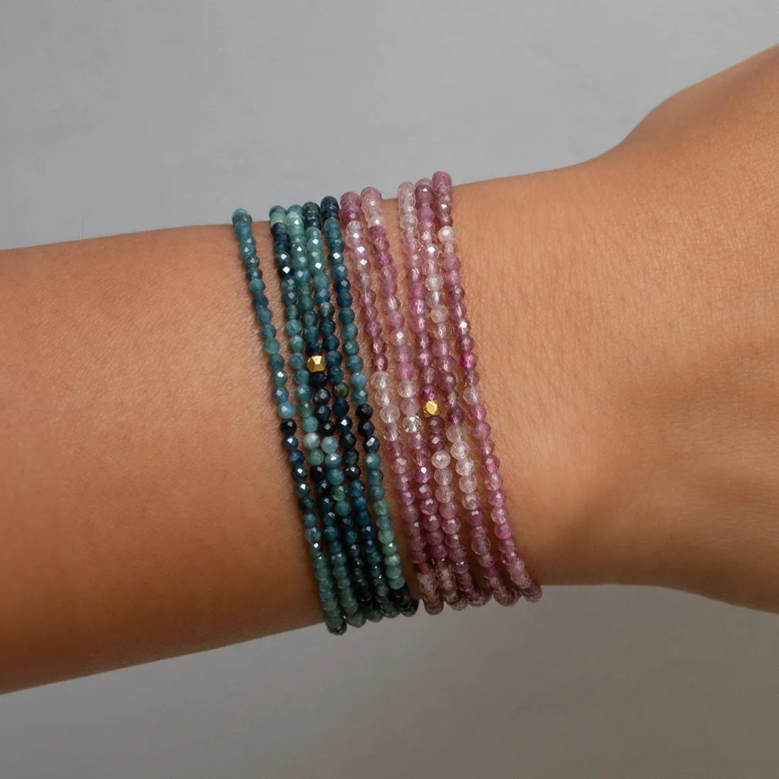 Pink Tourmaline Wrap Bracelet - Necklace