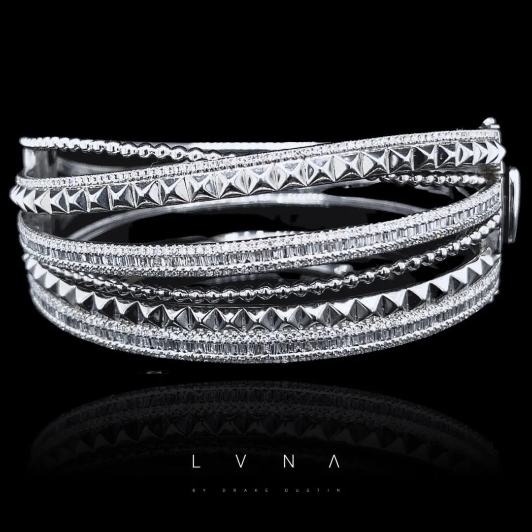 PREORDER | Studded Art Crossover Diamond Bangle 14kt