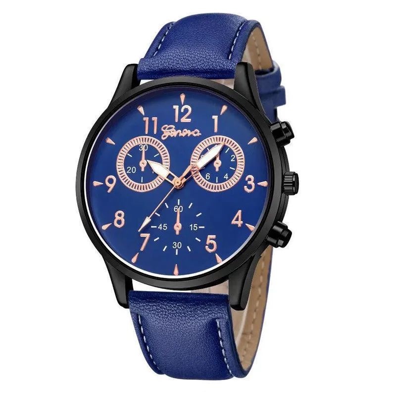 Quartz Watch Simple Casual Belt Watch Geneva Watch Men