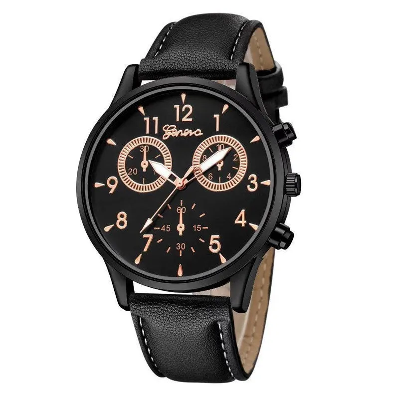 Quartz Watch Simple Casual Belt Watch Geneva Watch Men