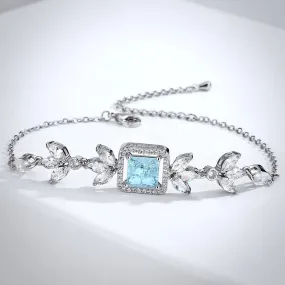 "Alondra" - Aqua Cubic Zirconia Bridal Bracelet