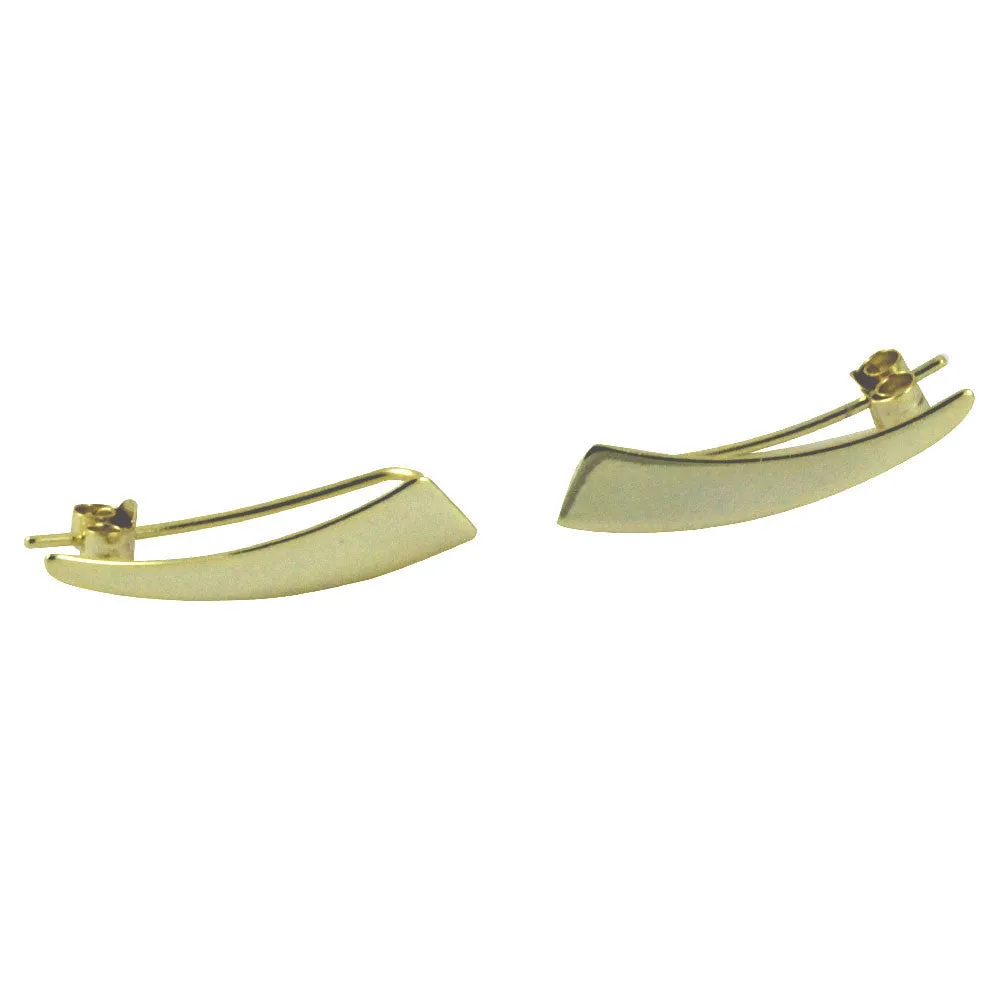 "Divy" Gold-Dipped Triangle Ear Pin Climber or Drop Earrings