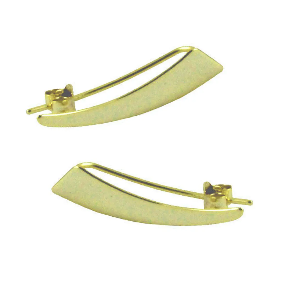 "Divy" Gold-Dipped Triangle Ear Pin Climber or Drop Earrings