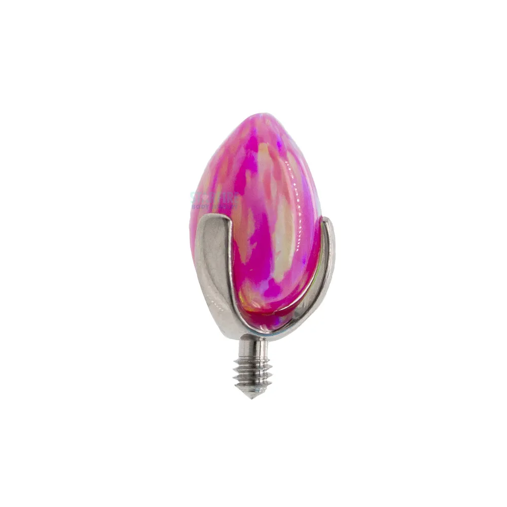 "Dragon Egg" Threaded End with Opal in Prong's