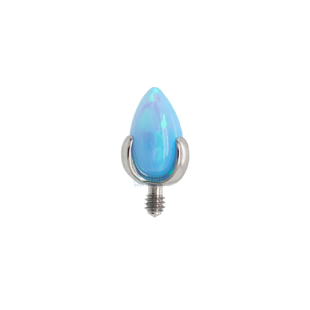 "Dragon Egg" Threaded End with Opal in Prong's