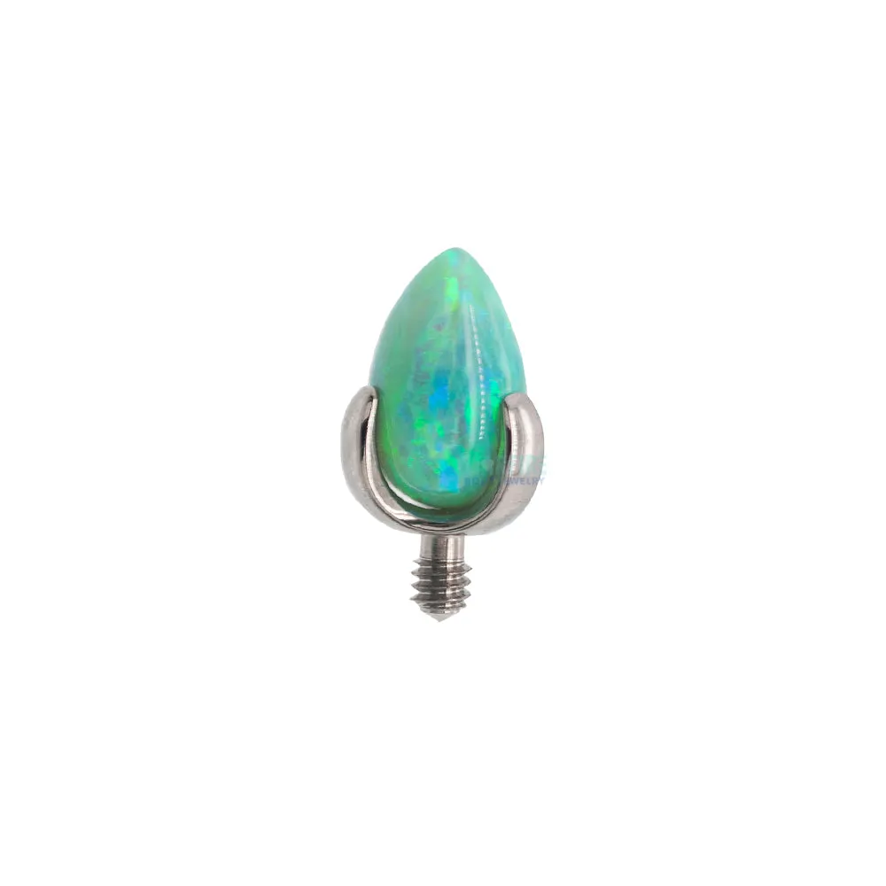 "Dragon Egg" Threaded End with Opal in Prong's