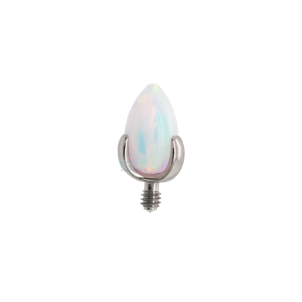 "Dragon Egg" Threaded End with Opal in Prong's