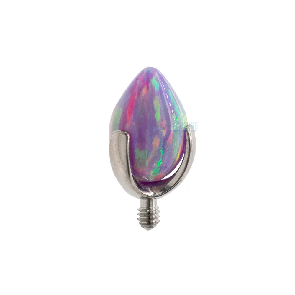 "Dragon Egg" Threaded End with Opal in Prong's