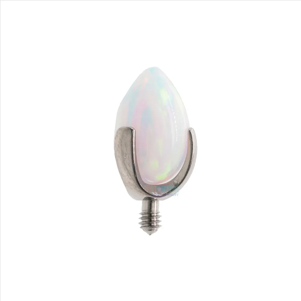 "Dragon Egg" Threaded End with Opal in Prong's